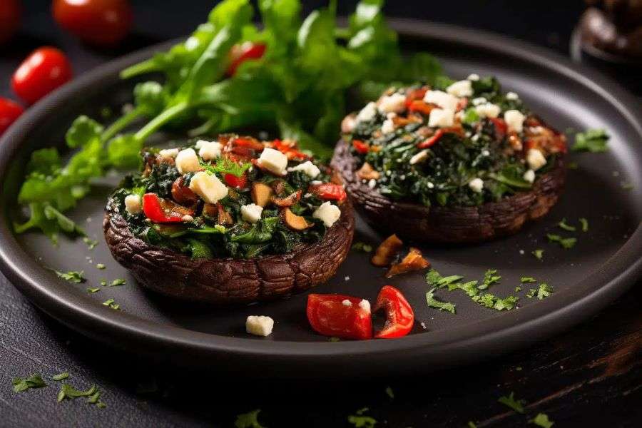 Spinach & Feta Stuffed Portobello Mushrooms
