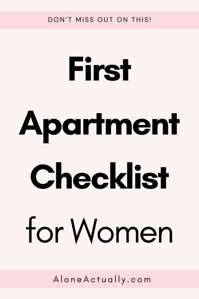 First Apartment Checklist for Women Pin